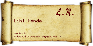 Lihi Manda névjegykártya